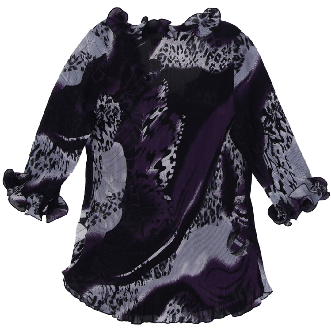 Y2K Ladies Melanie Lyne Ruffle Detail 3/4 Top