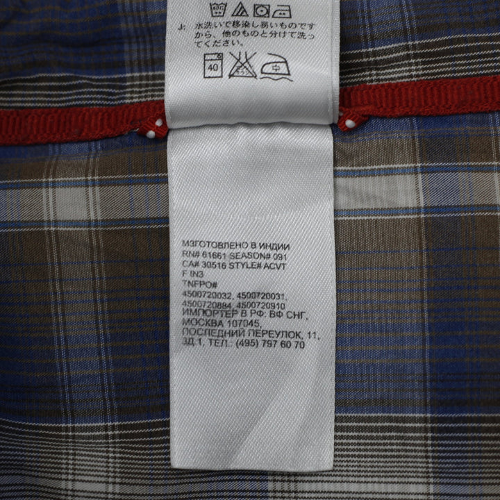 Mens The North Face Short Sleeve Plaid Pearl Snap Shirt Size M