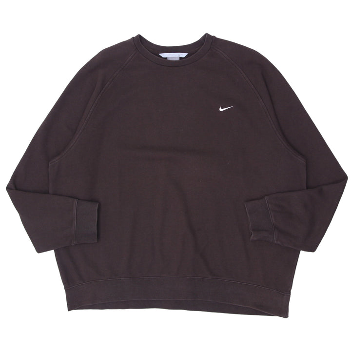 2000's Vintage Nike Swoosh Embroidered Crewneck Sweatshirt Brown - Fashion Rerun Vintage Migration_Sweaters