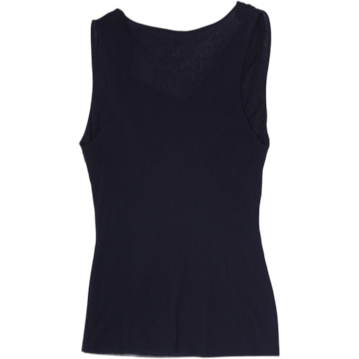 Y2K Ladies Sweet Pea Black Cowl Neck Sleeveless Mesh Overlay Top Size S