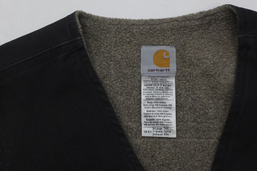 Mens V26 BLK Fleece Lined Carhartt Vest