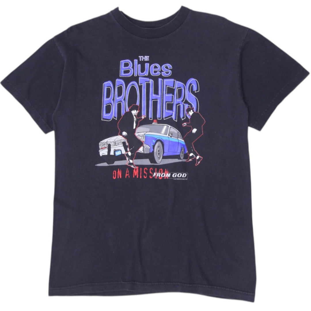 Vintage 90s The Blues Brothers On A Mission From God Made In USA Black T-Shirt | Migration_T-Shirts | Fashion Rerun