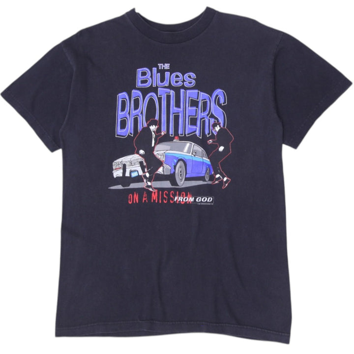 Vintage 90s The Blues Brothers On A Mission From God Made In USA Black T-Shirt | Migration_T-Shirts | Fashion Rerun