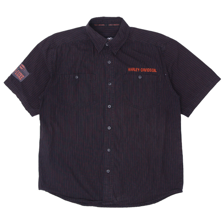 Mens Harley Davidson Motorcycles Pre-Luxe Striped Shirt - Fashion Rerun Vintage Migration_Shirt