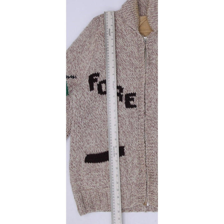 Vintage Golf Pattern Cowesian Sweater Wool Hand Knit