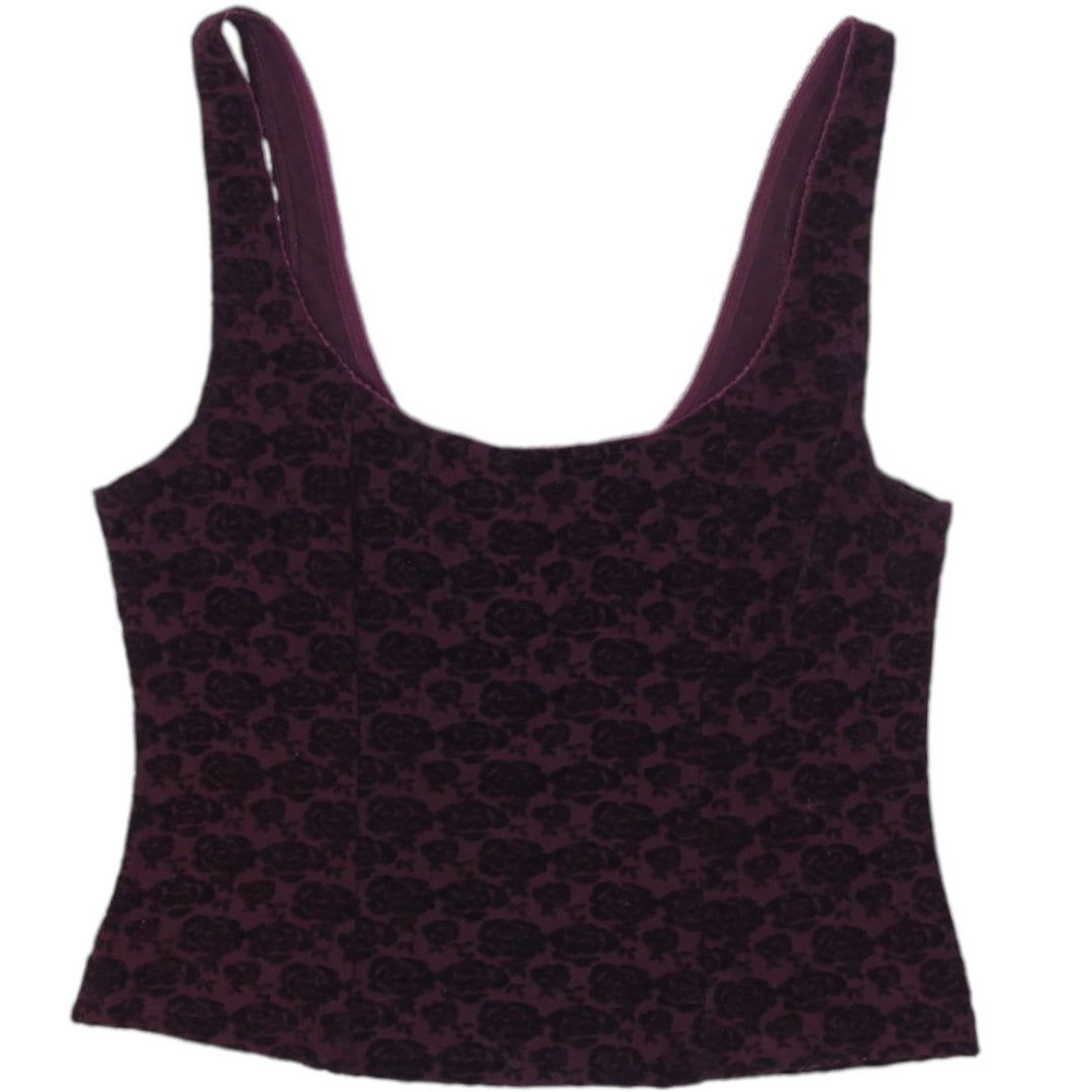 Y2K Ladies Jacob Floral Pattern Sleeveless Crop Top Size M