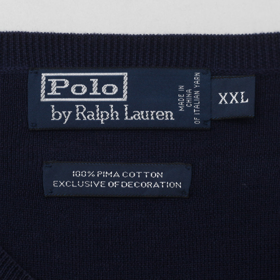 Vintage Polo by Ralph Lauren V-Neck Sweater Vest Navy Blue - Fashion Rerun Vintage Migration_Sweaters
