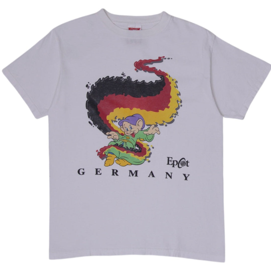 Vintage Disney Dwarf Dopey With Germany Flag T-Shirt Made in USA Size M