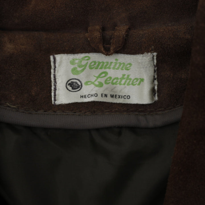 Vintage 70s Jacket Suede Fringe Western Cowboy Leather Brown