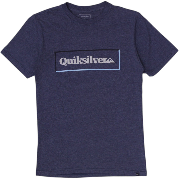 Mens Quiksilver T-Shirt Navy Blue Graphic Logo Casual Size S