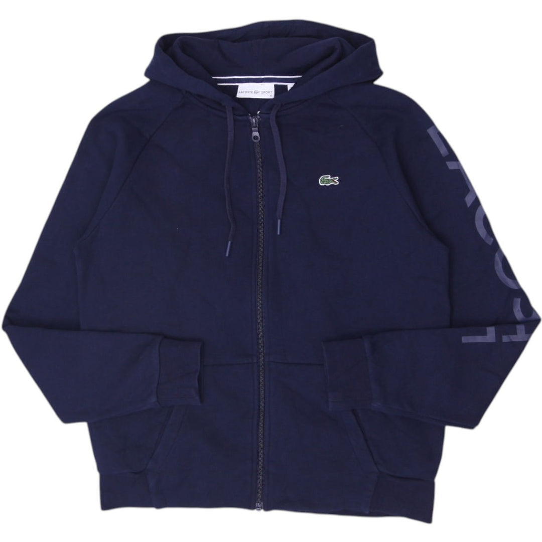 Ladies Lacoste Sport Dark Navy Blue Full-Zip Hoodie Size 36