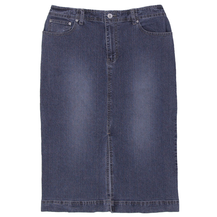Y2K Ladies Contrast Front Slit Denim Skirt