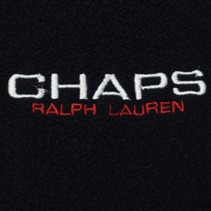 Vintage Mens Chaps Ralph Lauren Navy Fleece Jacket Full Zip Large | Migration_Fleece - Detail View | Fashion Rerun