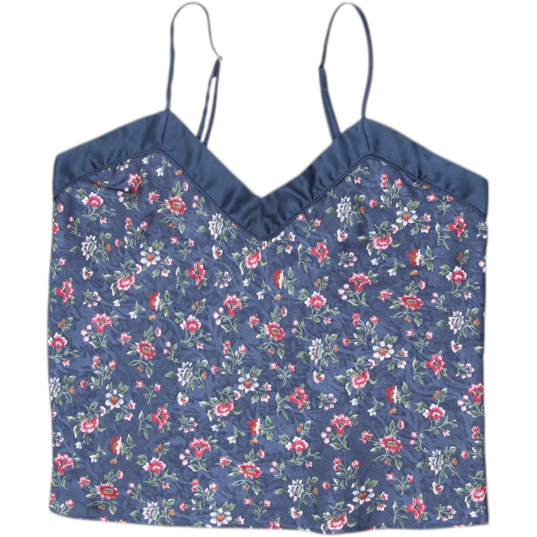 Y2K Ladies Cacique Floral Satin Cami Top Size S
