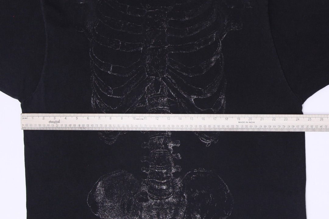 Vintage Mens 90s Fruit of the Loom Skeleton Rib Cage T-Shirt