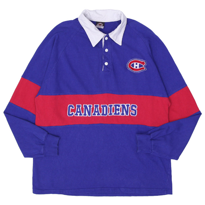 Vintage Montreal Canadiens Rugby Polo Shirt - 90's Era Size Large - Fashion Rerun Vintage Migration_T-Shirt