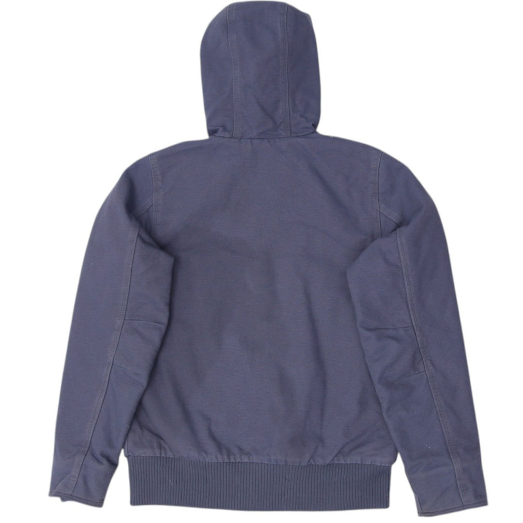 Mens Carhartt 104053-E03 Jacket Gray Hooded Workwear Quilted Pockets Size S