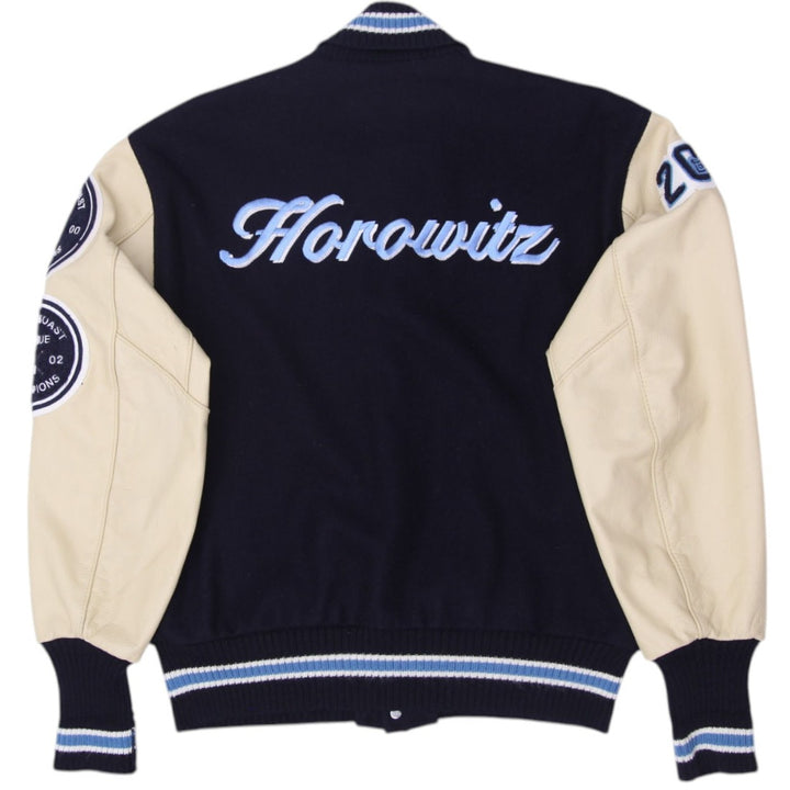 Vintage Chicks Varsity Jacket Navy Cream Embroidered Patches Baseball Size M | Migration_Jackets - Side View | Fashion Rerun