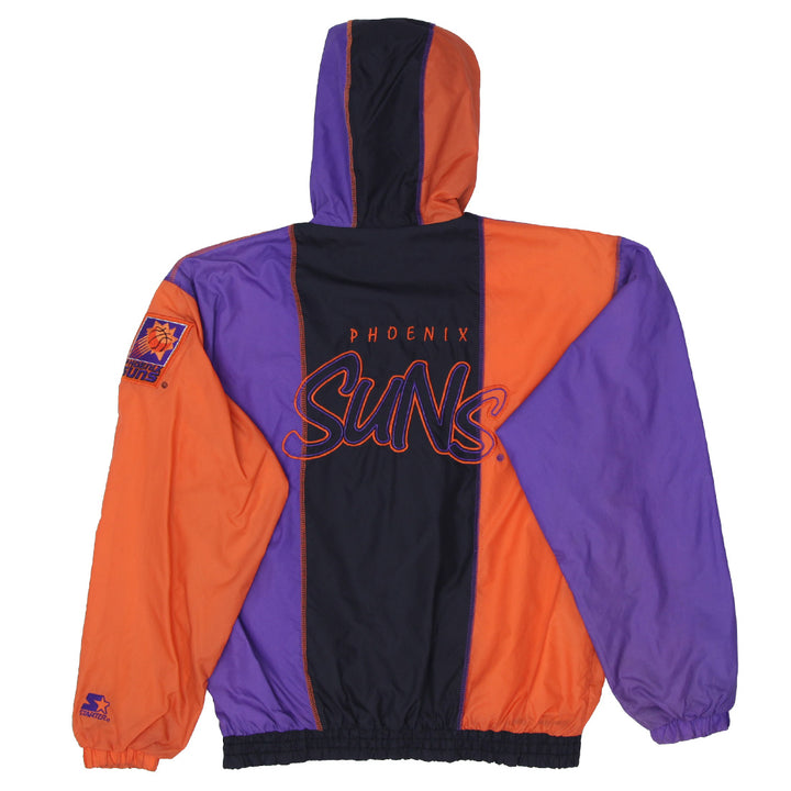 Vintage Starter NBA Phoenix Suns Quarter Zip Hooded Windbreaker Jacket Size XL - Fashion Rerun Vintage Migration_Jacket