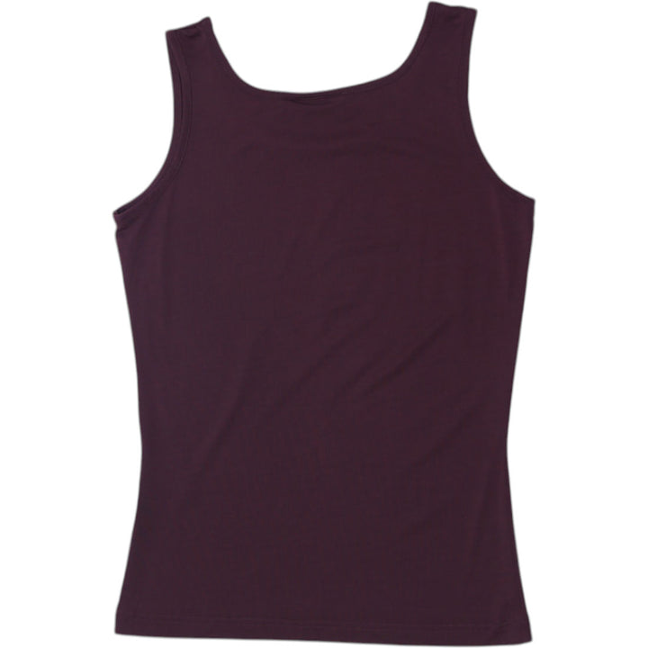 Y2K Ladies S.Oliver Geometric Sleeveless Tank Top Burgundy Size S