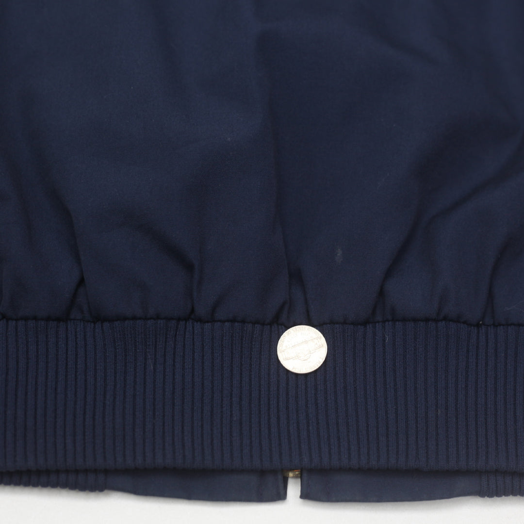 Vintage IZOD Lacoste Plaid Lined Bomber Jacket Navy Blue Size M - Fashion Rerun Vintage Migration_Jacket