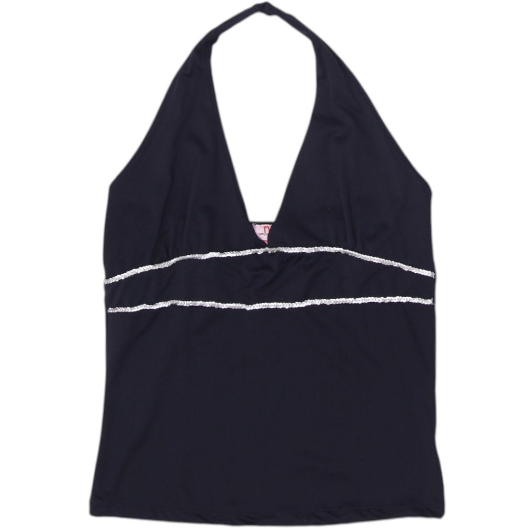 Y2K Ladies Embroidered Sexy Halter Top Size XL | Migration_Y2K Tops | Fashion Rerun