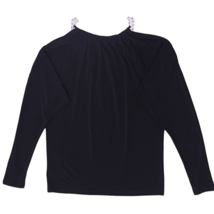 Y2K Ladies Michael Kors Black Blouse Long Sleeves Stretchable Blouse Size XS