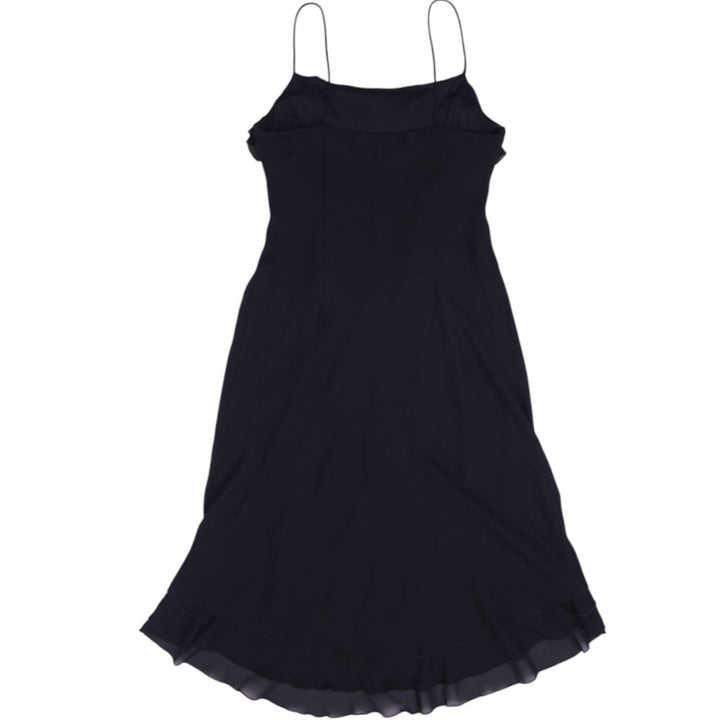 Y2K Black Ruffle Trim Slip Dress - Size 14 | Migration_Dresses - Side View | Fashion Rerun