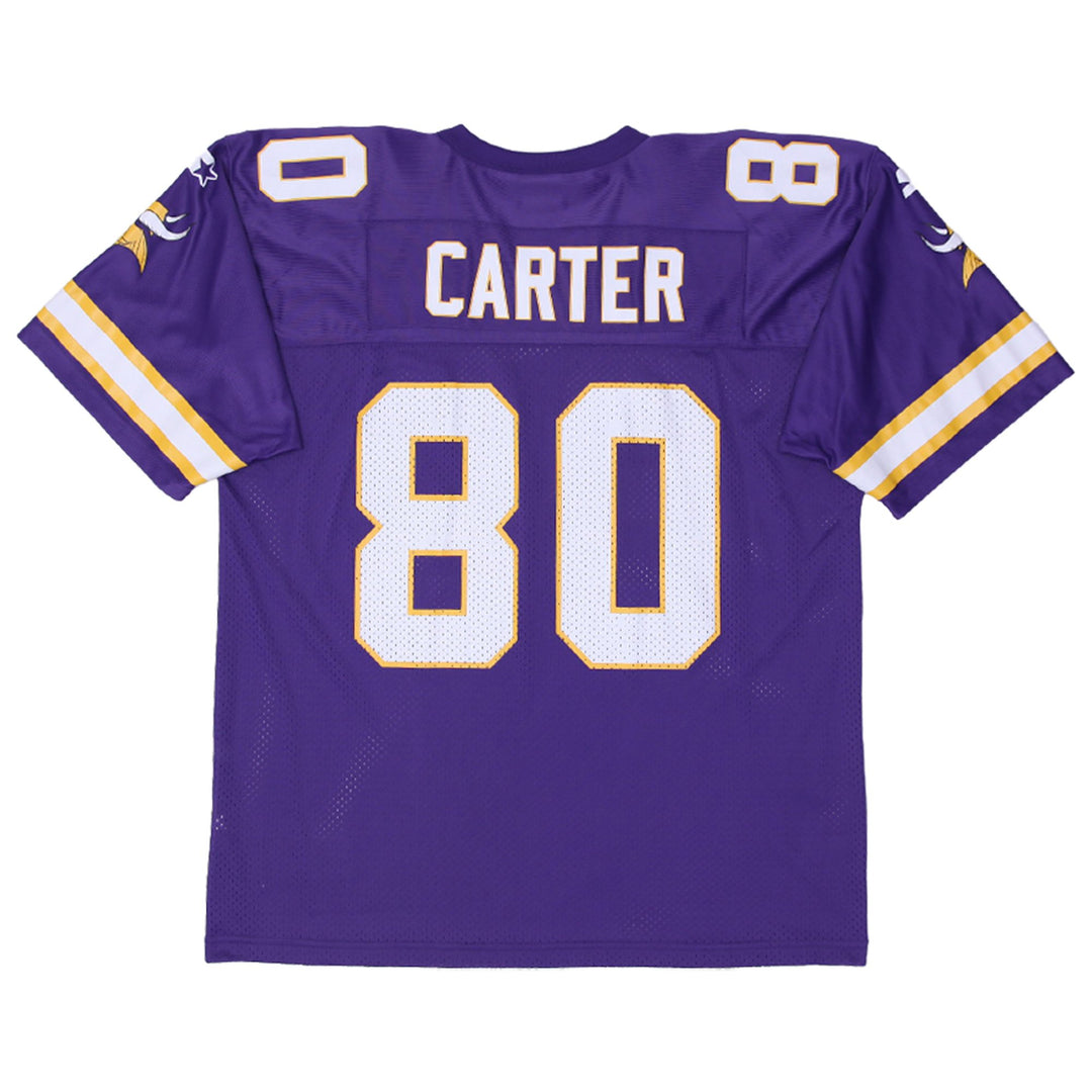 Vintage Mens Starter NFL Jersey Purple Carter #80 American Football