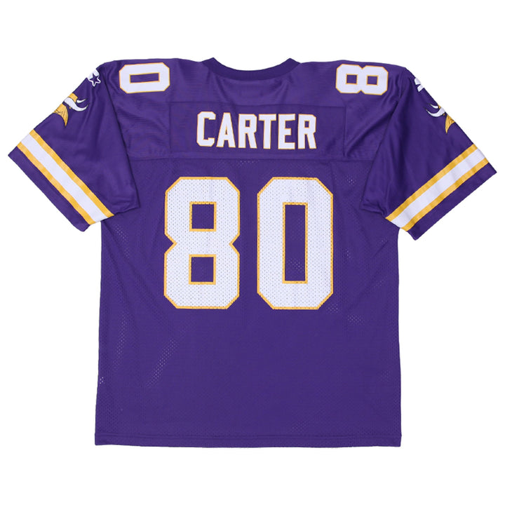 Vintage Mens Starter NFL Jersey Purple Carter #80 American Football