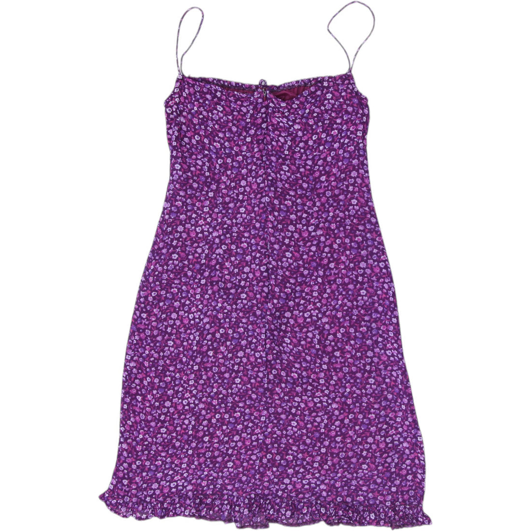 Y2K Ladies Fórmula Joven El Corte Inglés Floral Chiffon Slip Dress