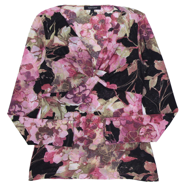 Y2K Ladies Karen Kane Long Sleeve Floral Top