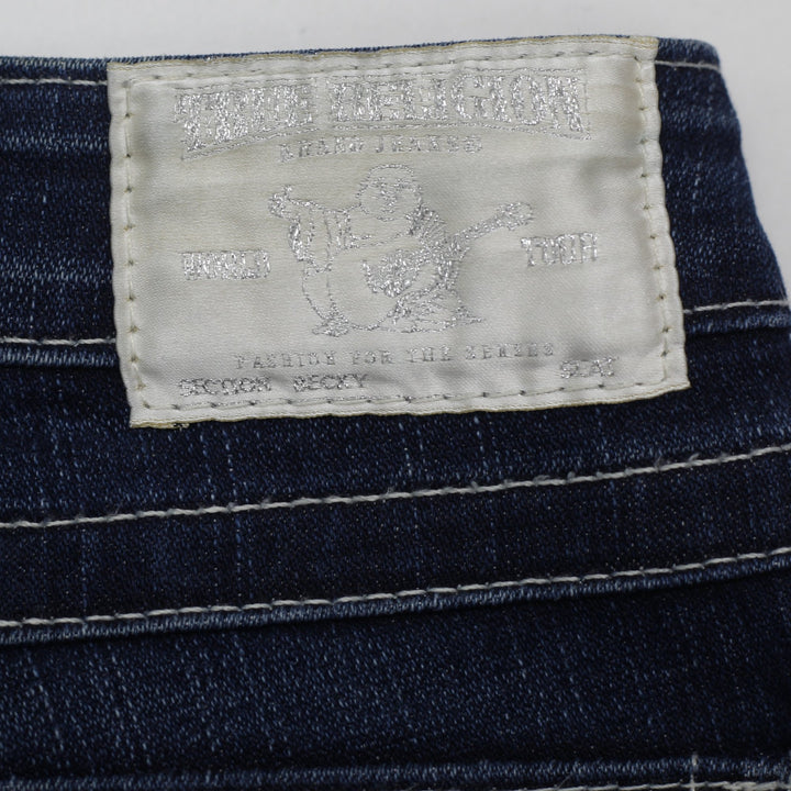 Y2K Ladies True Religion Flare Low Rise Jeans Size 27 Made In USA
