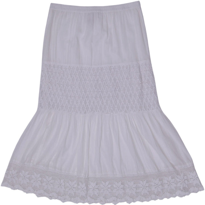 Y2K Ladies Metrowear White Maxi Skirt Size L