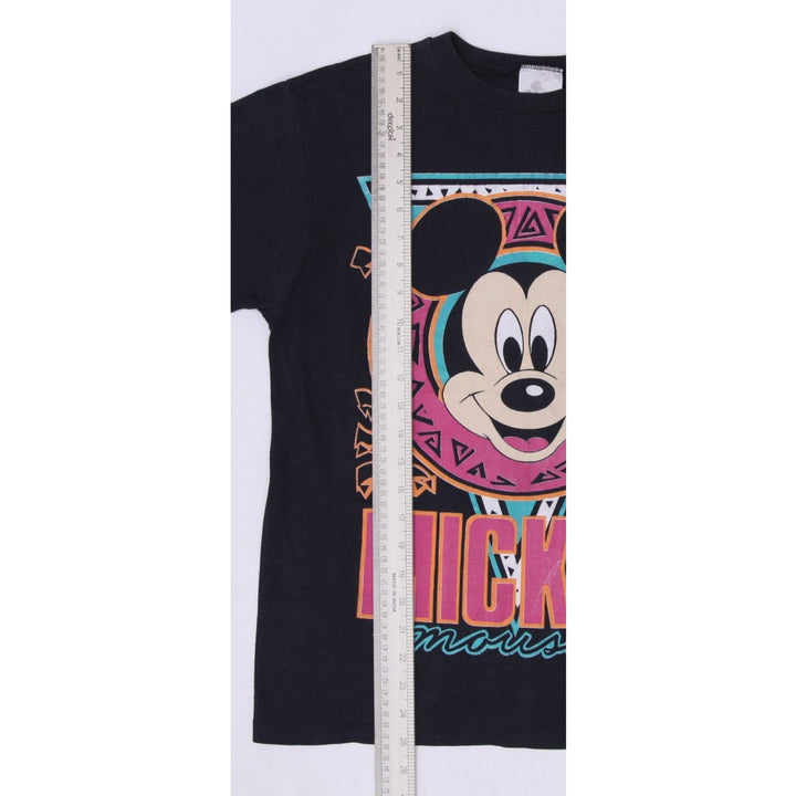 Vintage Disney Mickey Mouse T-Shirt Black Graphic Print Single Stitch M