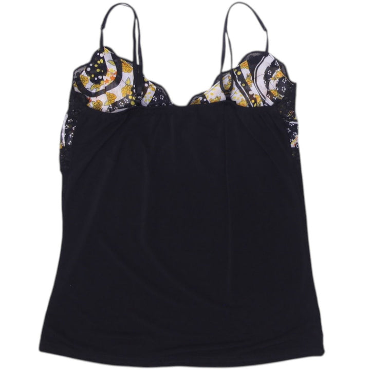Y2K Ladies Camisole Black Lace Patterned Strappy Top Size XS