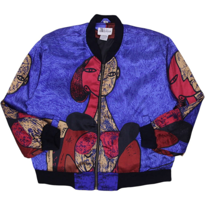 Vintage 90s Picasso Pop Art Baroque Bomber Zipper Jacket Size S | Migration_Jackets | Fashion Rerun