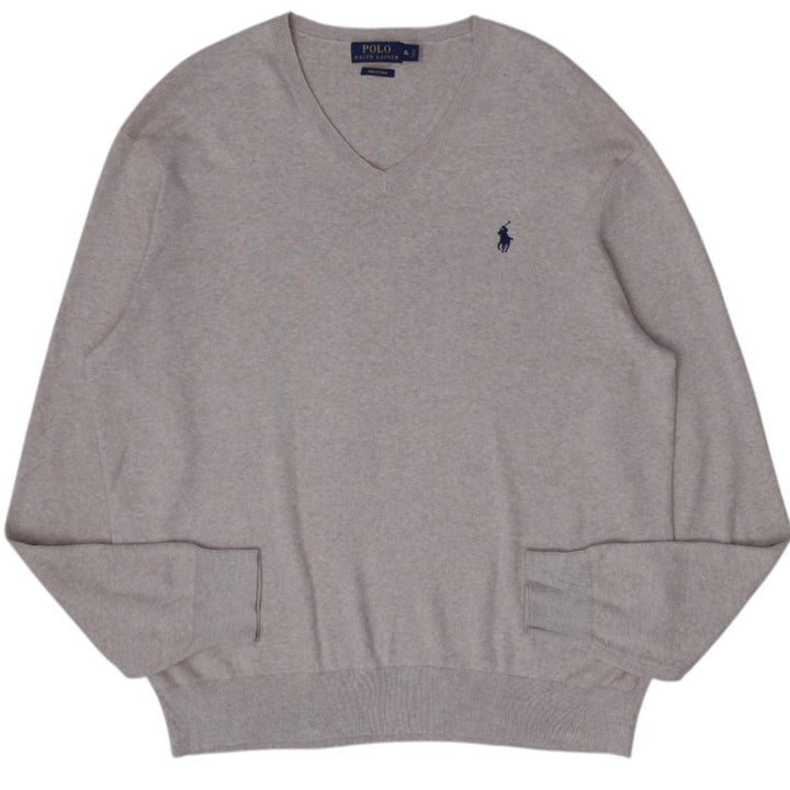 Vintage Mens Polo Ralph Lauren Beige V-Neck Pima Cotton Classic Sweater Size XL | Migration_Knitwear & Sweate | Fashion Rerun