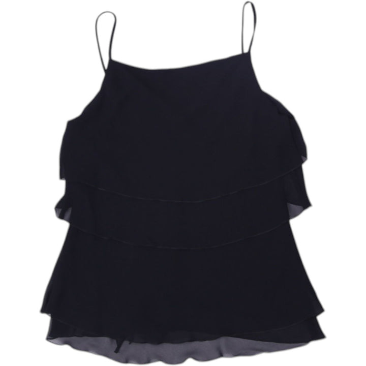 Y2K Ladies Black Ruffle Tiered Sleeveless Top | Migration_Y2K Tops - Side View | Fashion Rerun