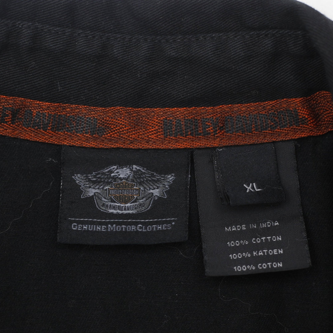 Mens Embroidered Harley Davidson Short Sleeve Button Shirt