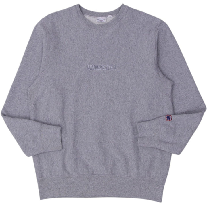 Mens Undefeated Sweatshirt Gray Crewneck Embroidered Logo XL