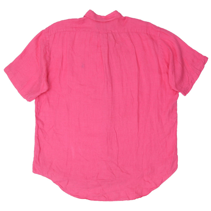 Mens Ralph Lauren Black 100% Linen Short Sleeve Shirt