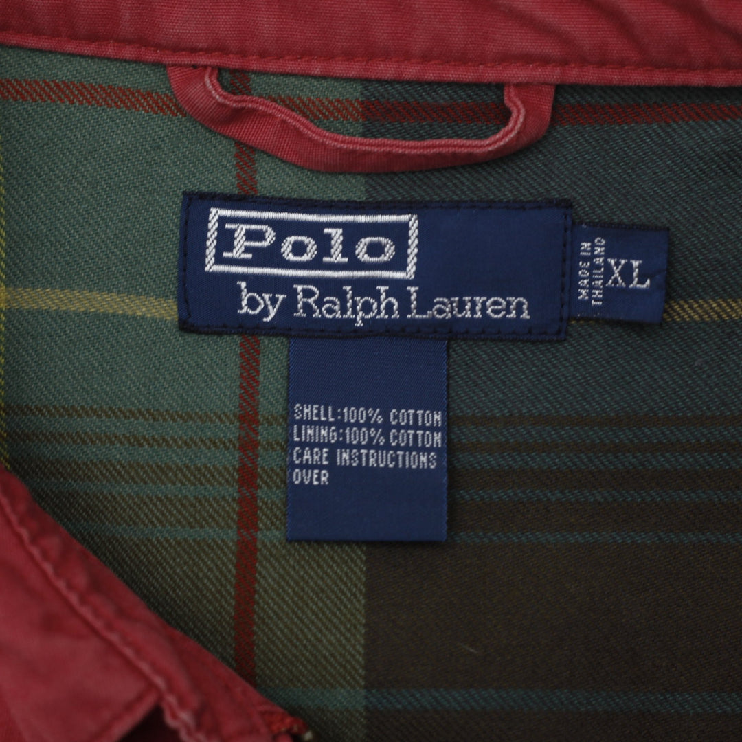 Vintage Polo By Ralph Lauren Red Harrington Full Zip Jacket XL | Migration_Jackets RL Collection - Back View | Fashion Rerun