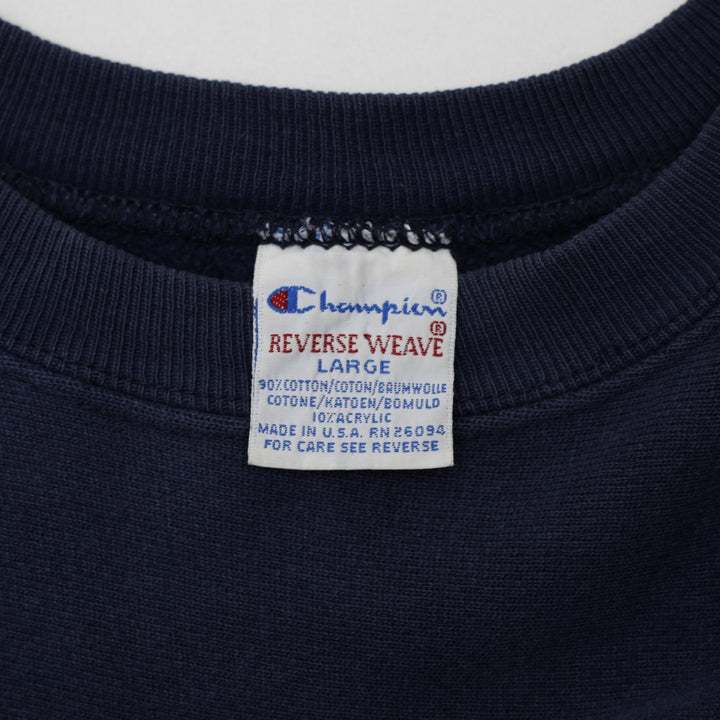 Vintage Champion Reverse Weave Navy University of Michigan Crewneck Sweatshirt L