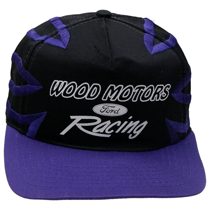 Mens Wood Motors Ford Racing Purple Flames Cap