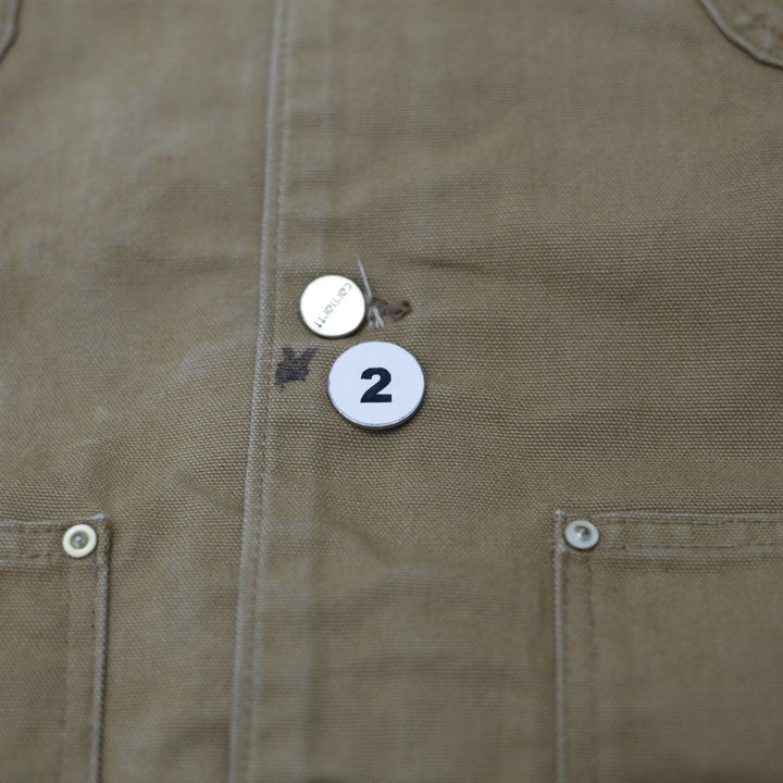 Vintage 90s Carhartt C01 BRN Blanket Lined Jacket Size 50