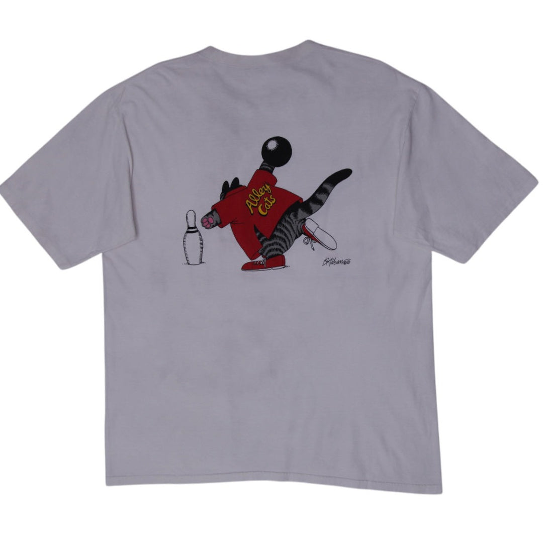 Vintage Crazy Shirts Hawaii 1980s B. Kliban Bowling Cat S.Stitch T-Shirt XL