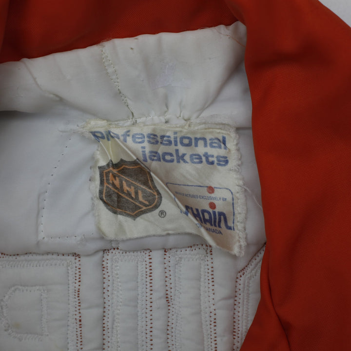 Vintage Shain 90s NHL Hockey Oilers Button Jacket | Migration_Jackets - Back View | Fashion Rerun