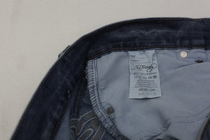 Y2K Mens Ed Hardy Skull & Dice Straight Leg Jeans