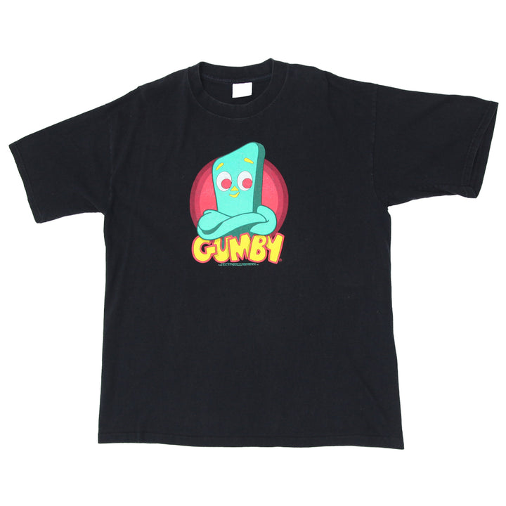 Vintage GUMBY T-Shirt 2001 Prema Toy Co Black All Sport USA Made